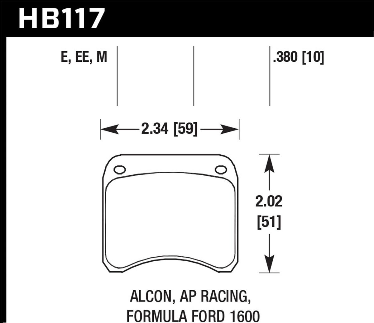 Hawk Motorsports Brake Pads - HB117E.380