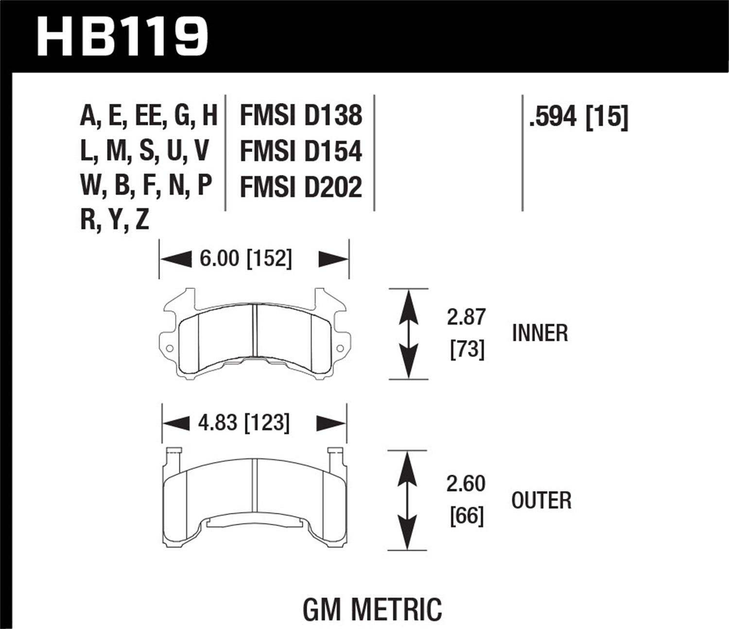 Hawk Street Brake Pads - HB119F.594