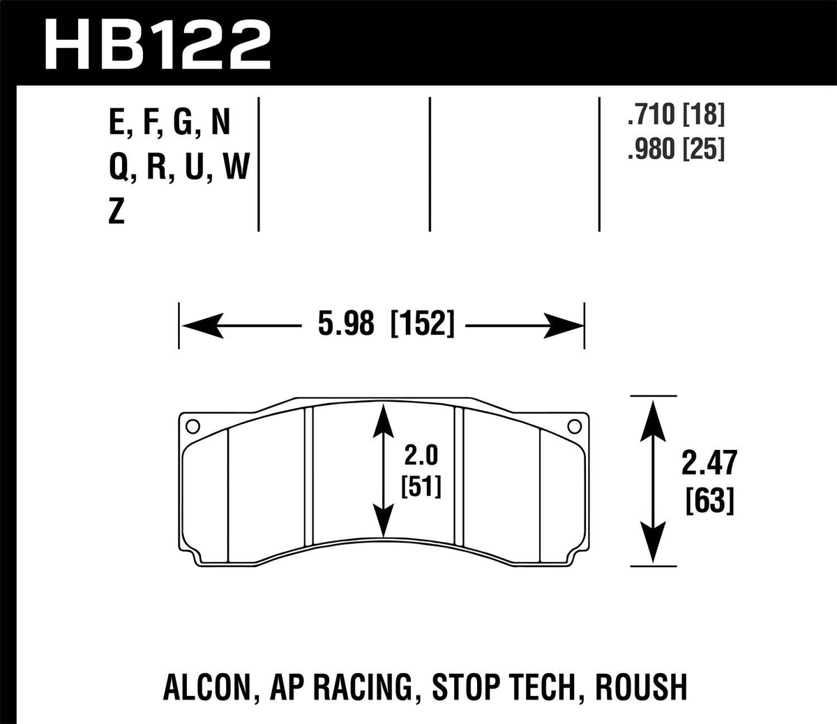 Hawk Street Brake Pads - HB122F.980
