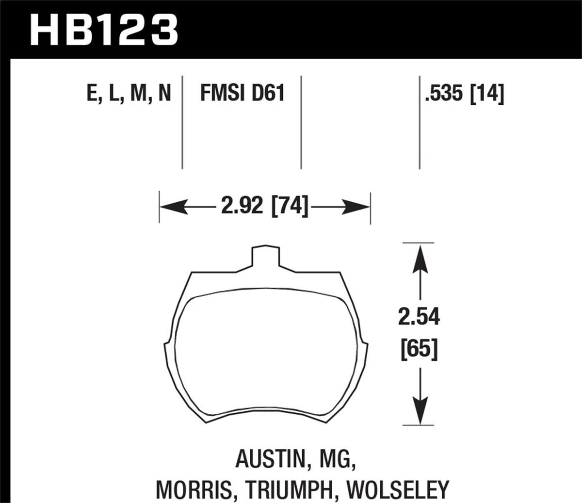 Hawk Er-1 Disc Brake Pad - HB123D.535