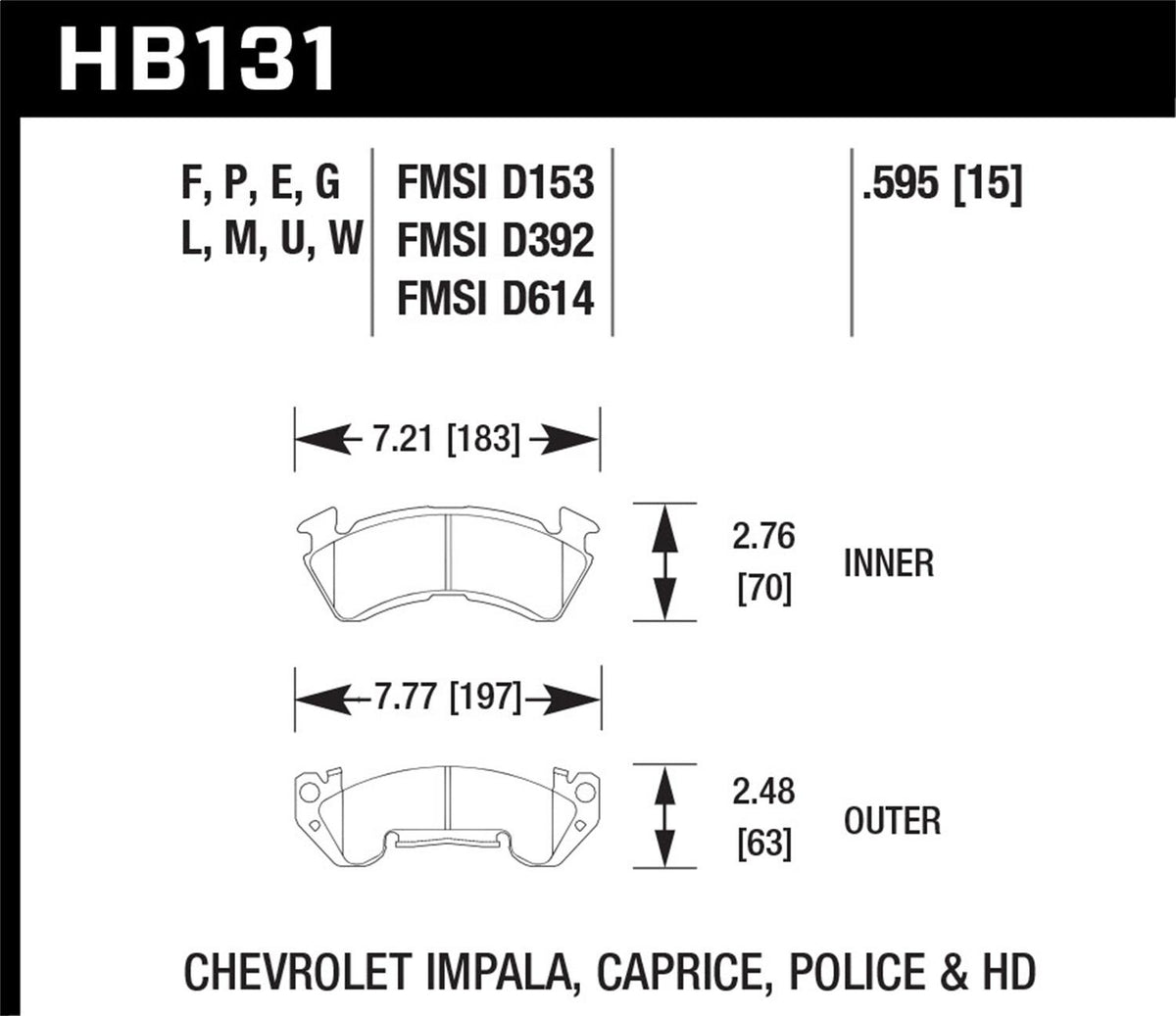 Hawk Street Brake Pads - HB131P.595