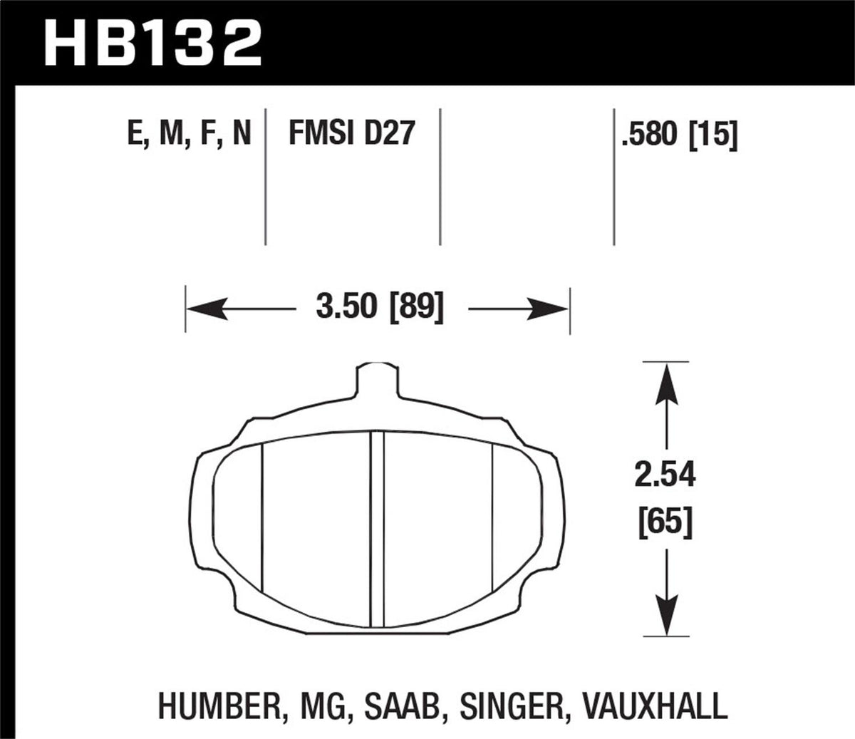 Hawk Street Brake Pads - HB132F.580