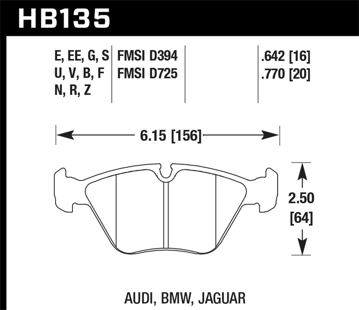 Hawk Street Brake Pads - HB135F.642