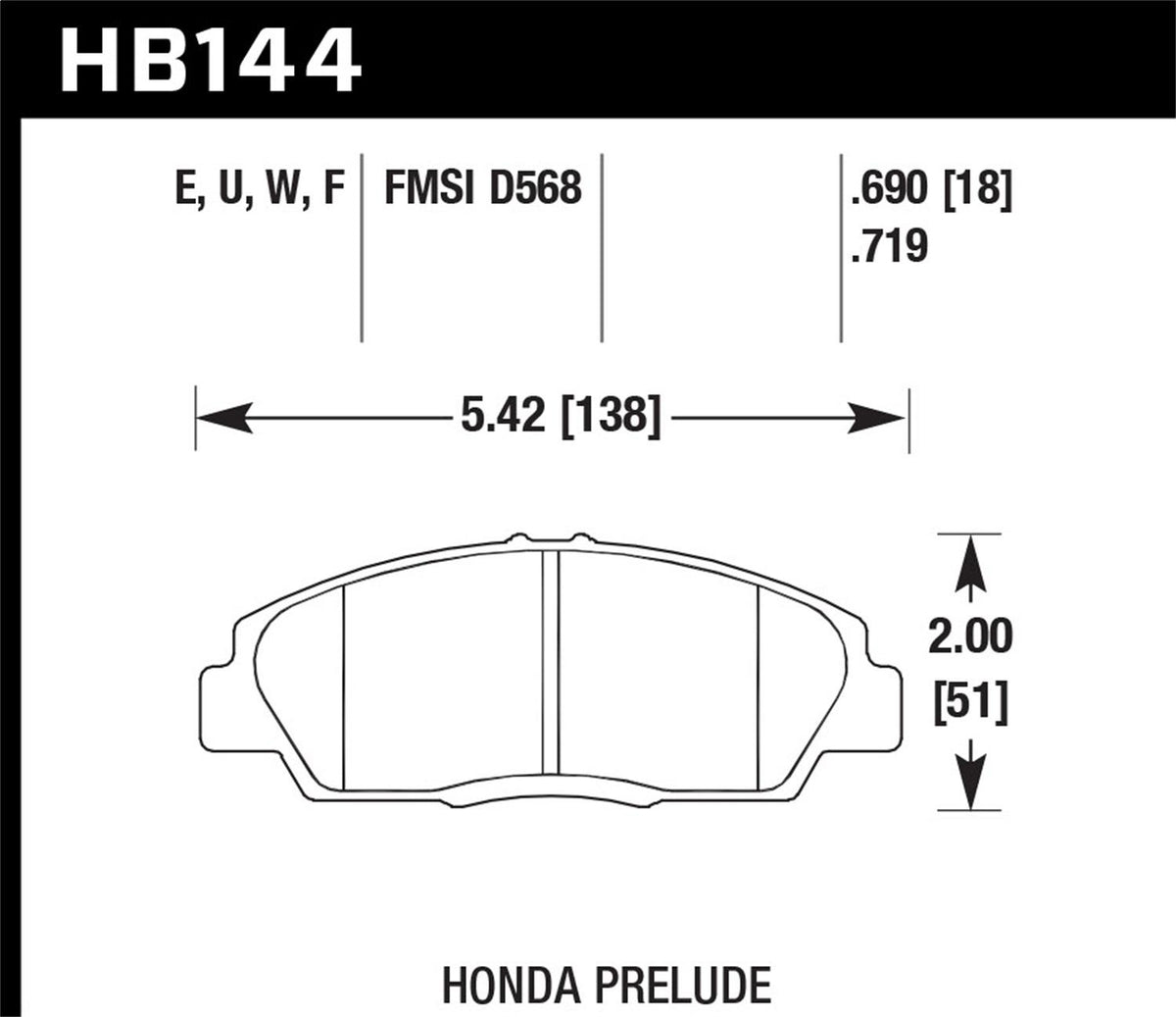 Hawk Motorsports Brake Pads - HB144W.719