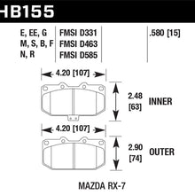 Hawk Motorsports Brake Pads (1986-1995 RX-7) - HB155M.580