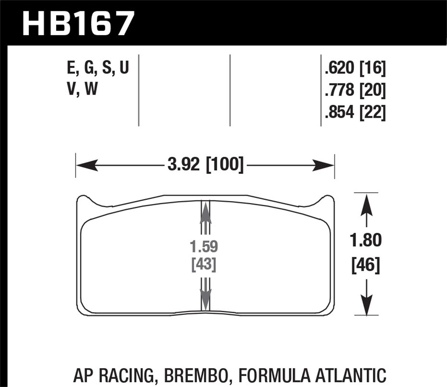Hawk Motorsports Brake Pads - HB167W.778