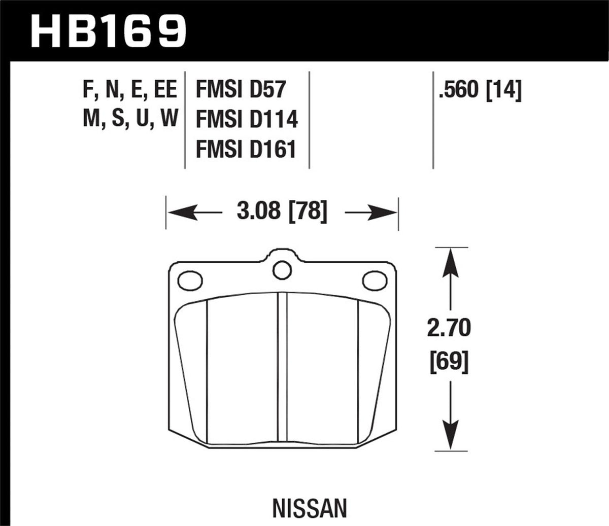 Hawk Street Brake Pads - HB169F.560