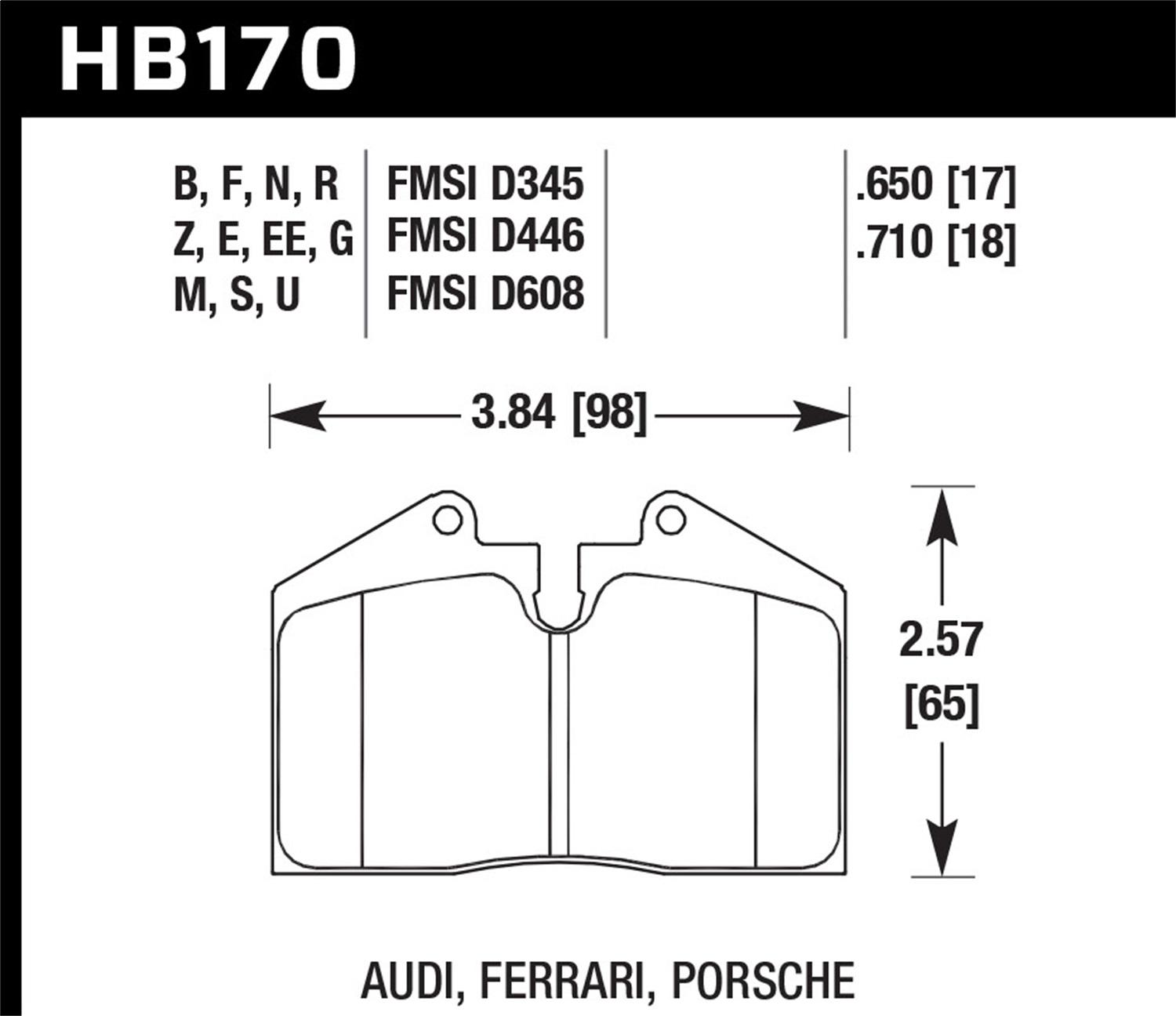 Hawk Motorsports Brake Pads - HB170U.710