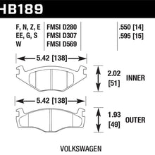 Hawk Motorsports Brake Pads (1986-1990 Cabriolet) - HB189E.550