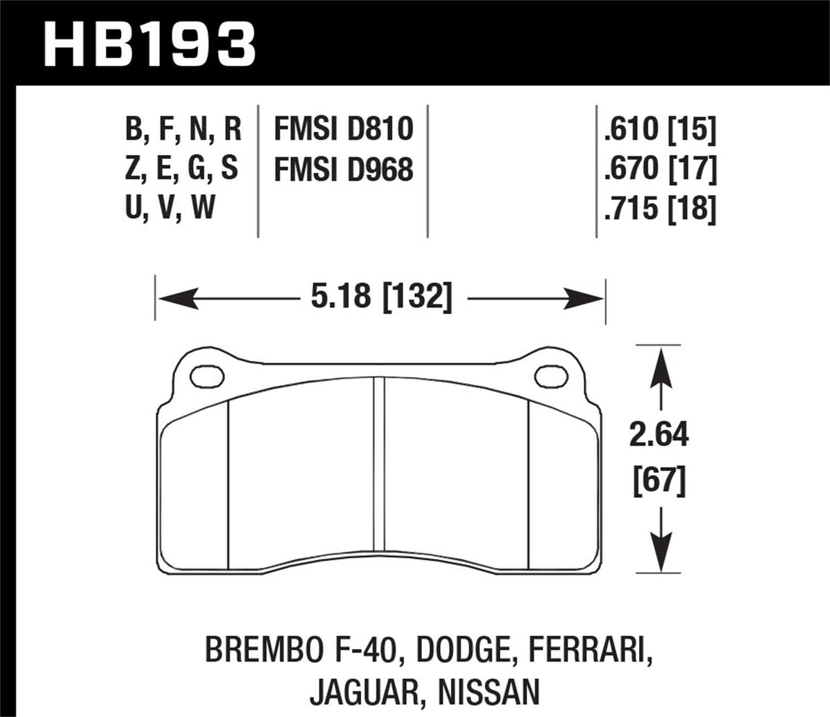Hawk Er-1 Disc Brake Pad - HB193D.610
