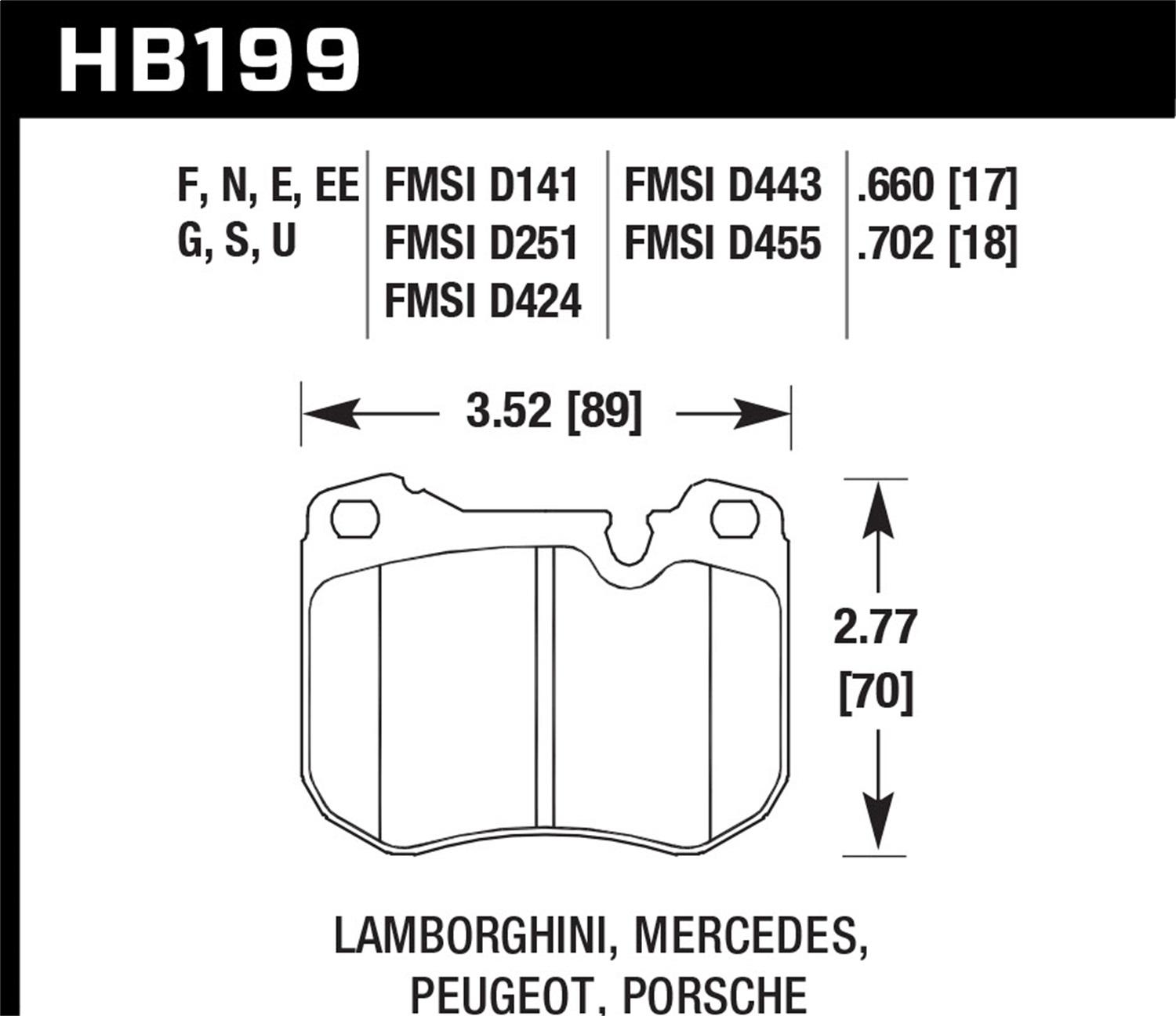 Hawk HP Plus Disc Brake Pad - HB199N.660