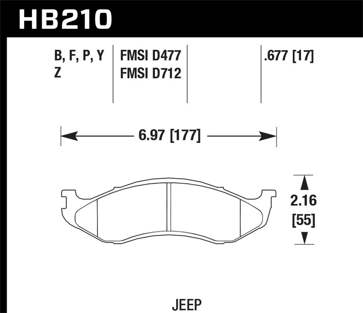 Hawk Street Brake Pads - HB210B.677