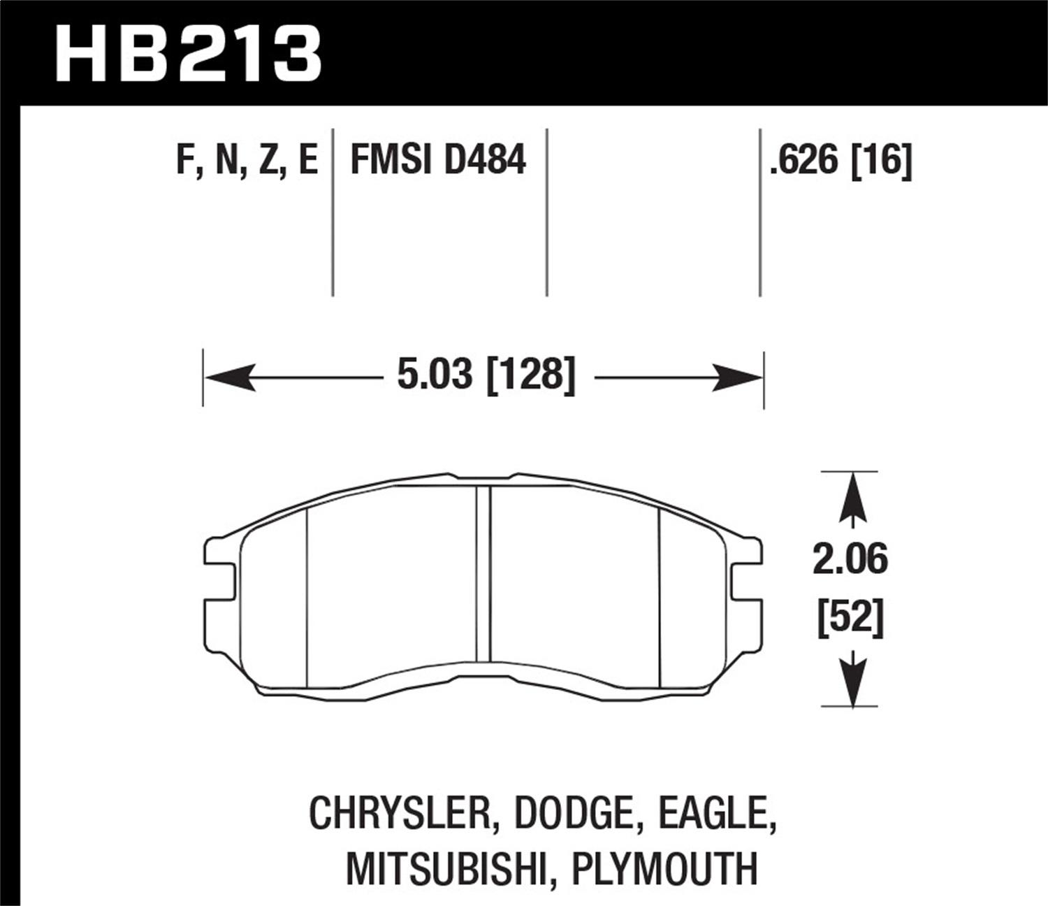 Hawk Street Brake Pads - HB213F.626