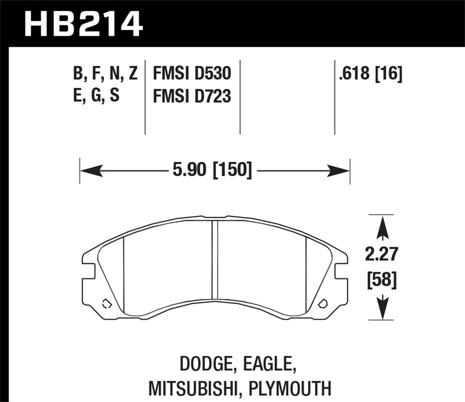 Hawk Street Brake Pads - HB214Z.618