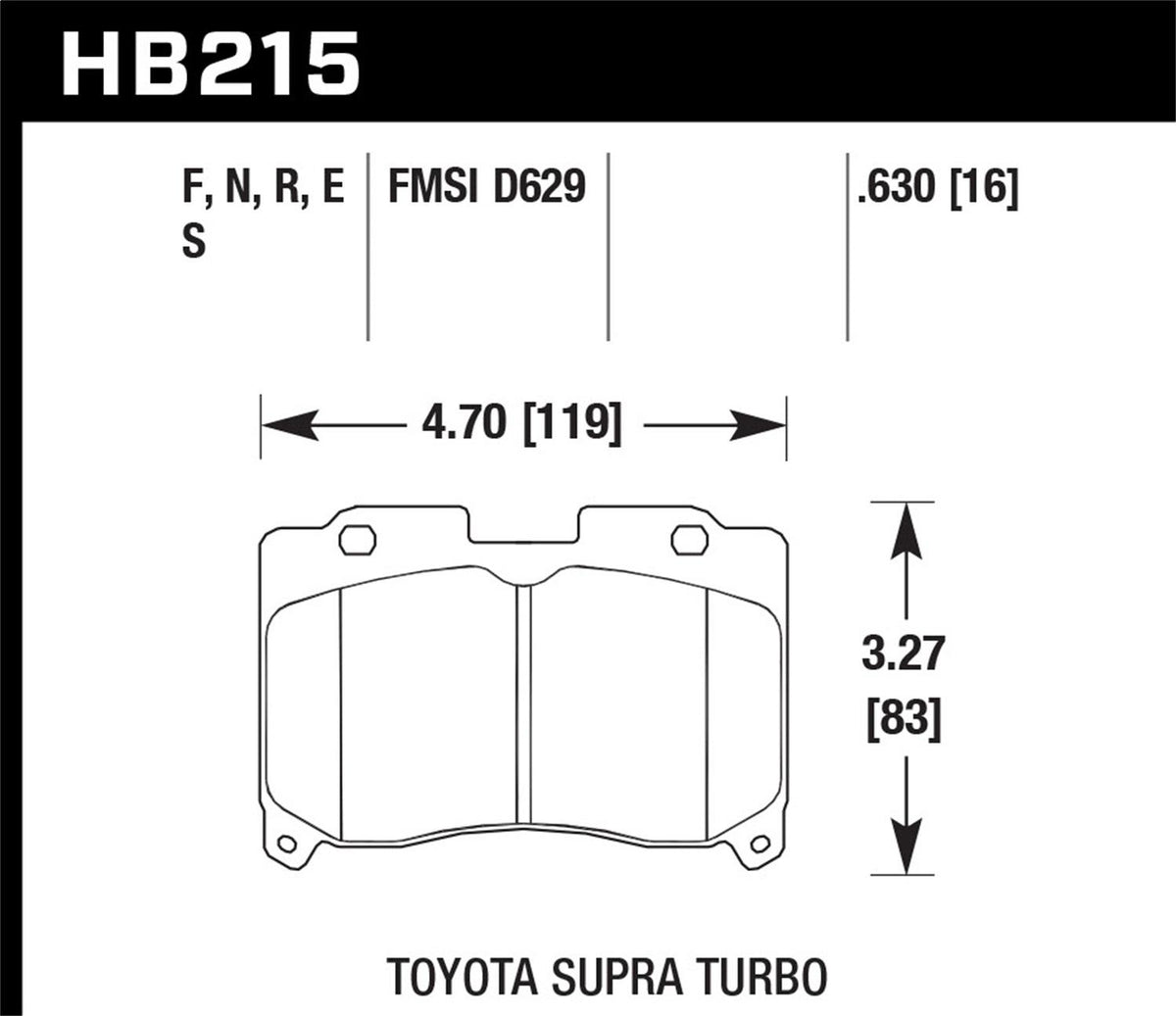 Hawk Street Brake Pads (1993-1998 Supra) - HB215B.630