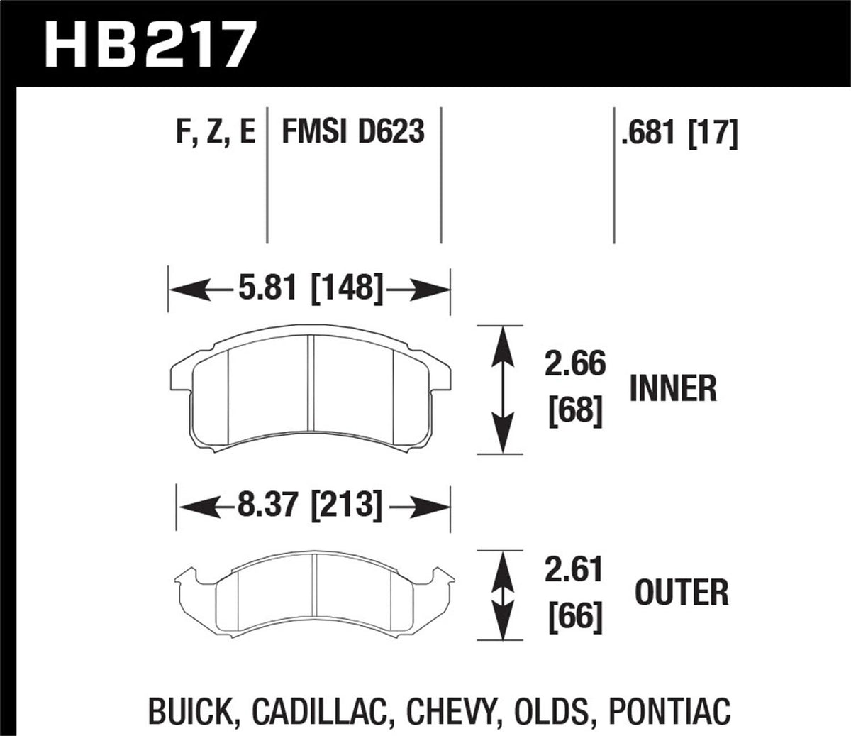 Hawk Street Brake Pads - HB217F.681