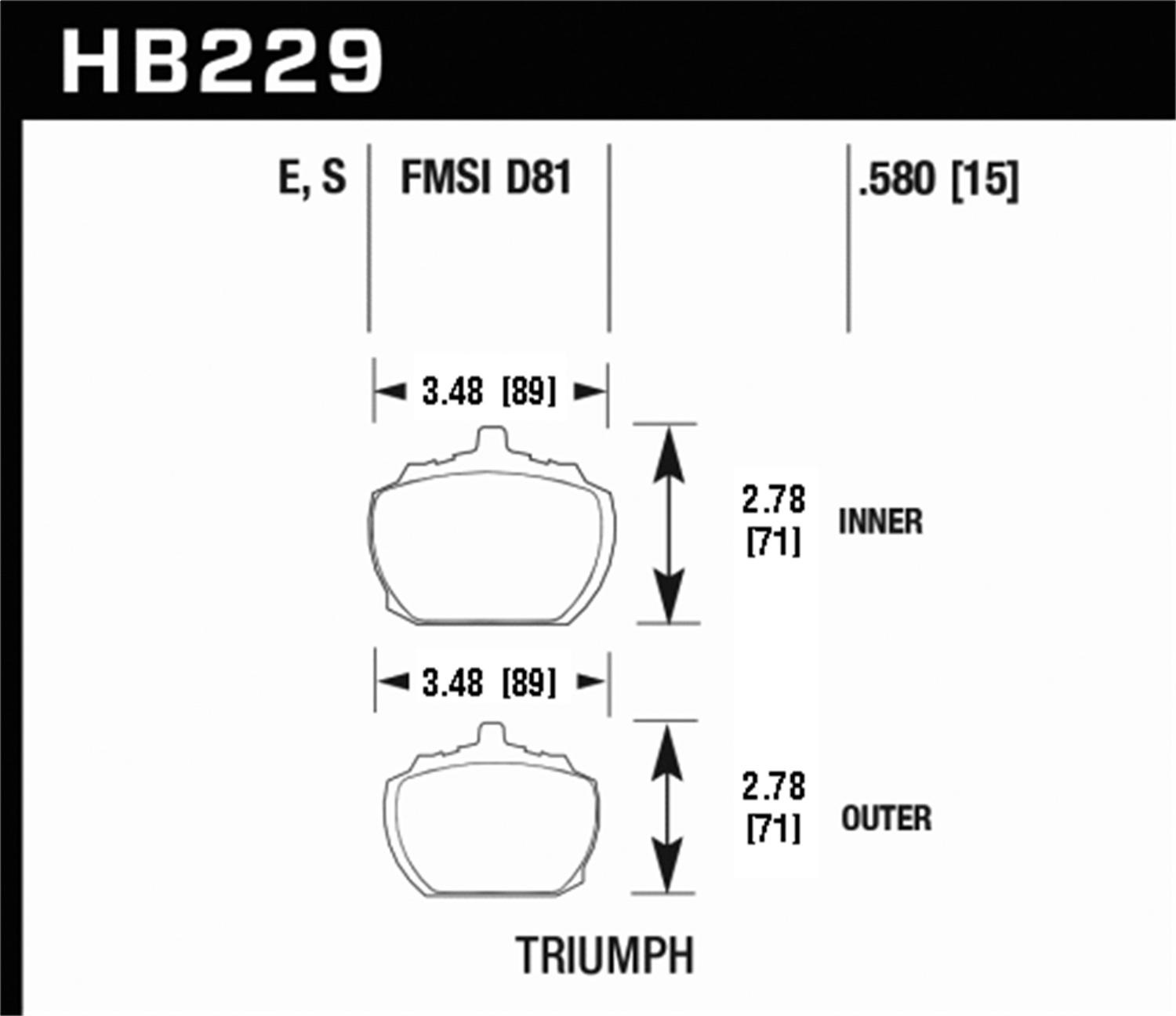 Hawk Er-1 Disc Brake Pad - HB229D.580