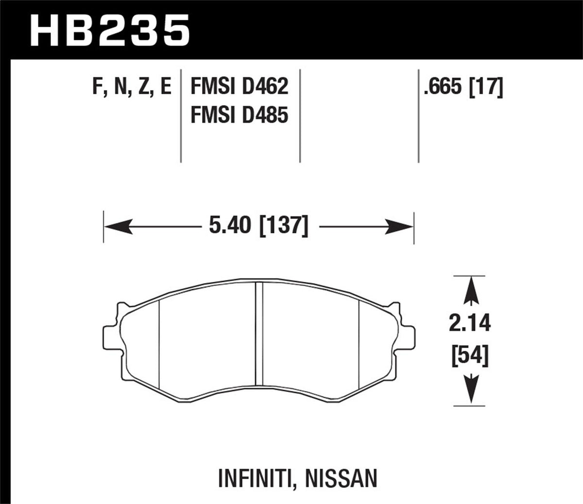 Hawk Street Brake Pads - HB235F.665