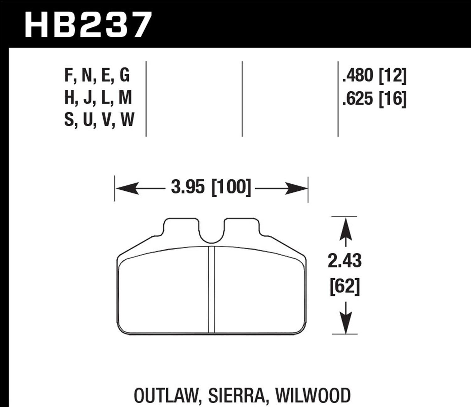 Hawk Blue 9012 Disc Brake Pad - HB237E.480