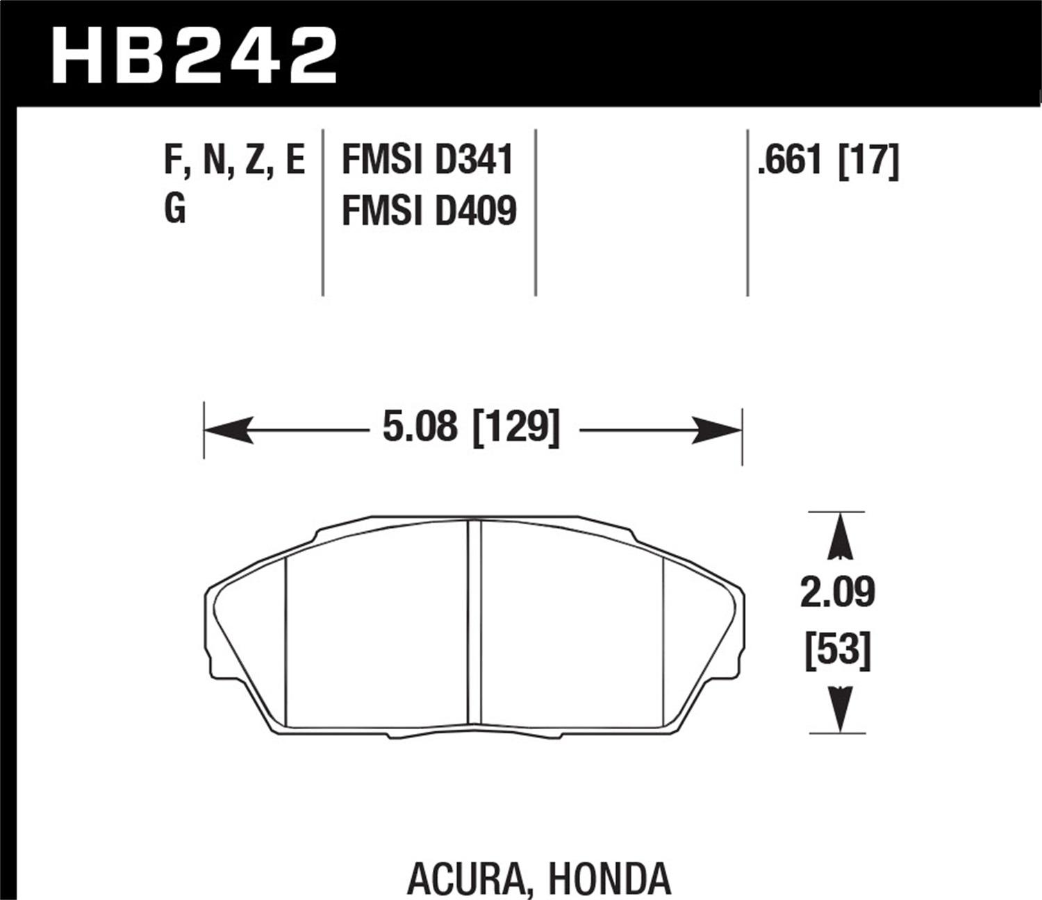 Hawk Street Brake Pads - HB242N.661