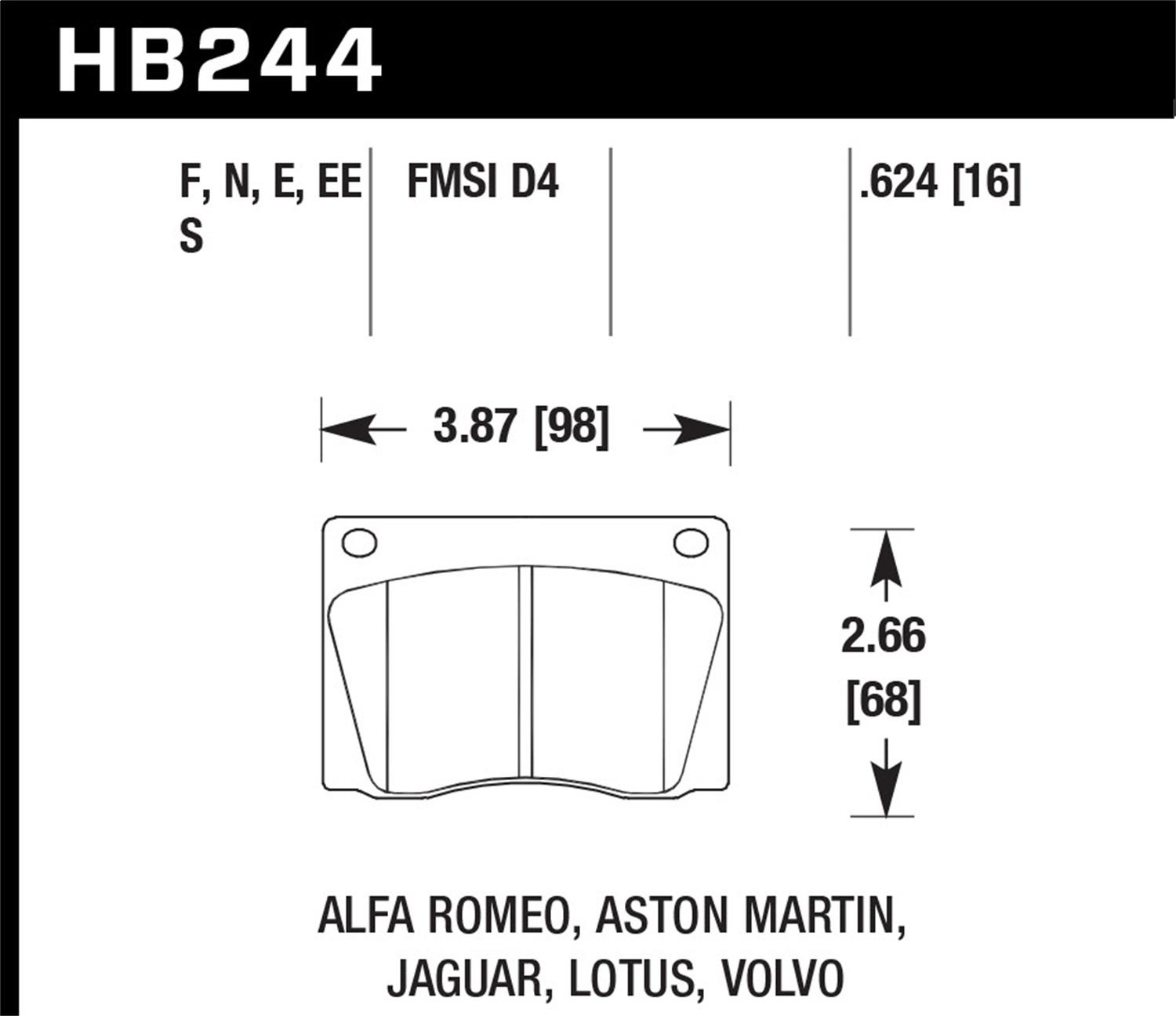 Hawk Er-1 Disc Brake Pad - HB244D.624