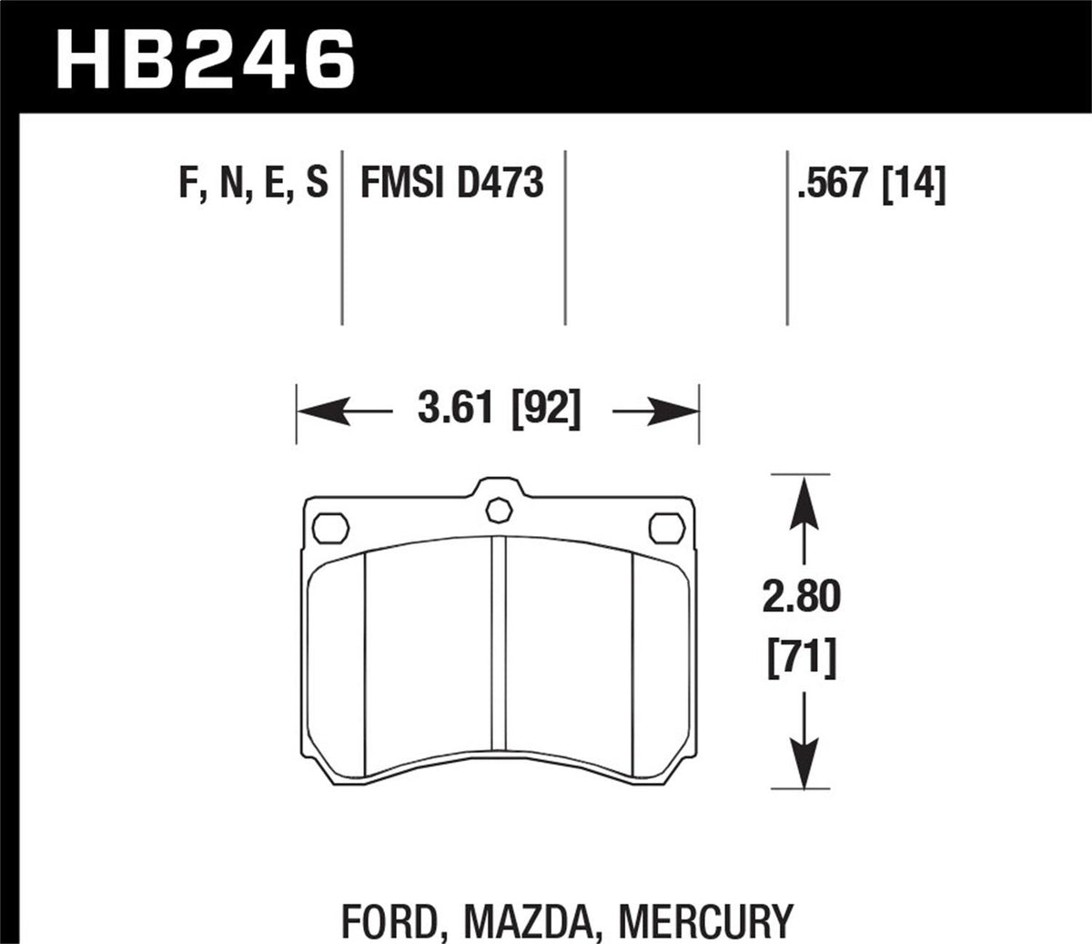 Hawk Motorsports Brake Pads - HB246E.567