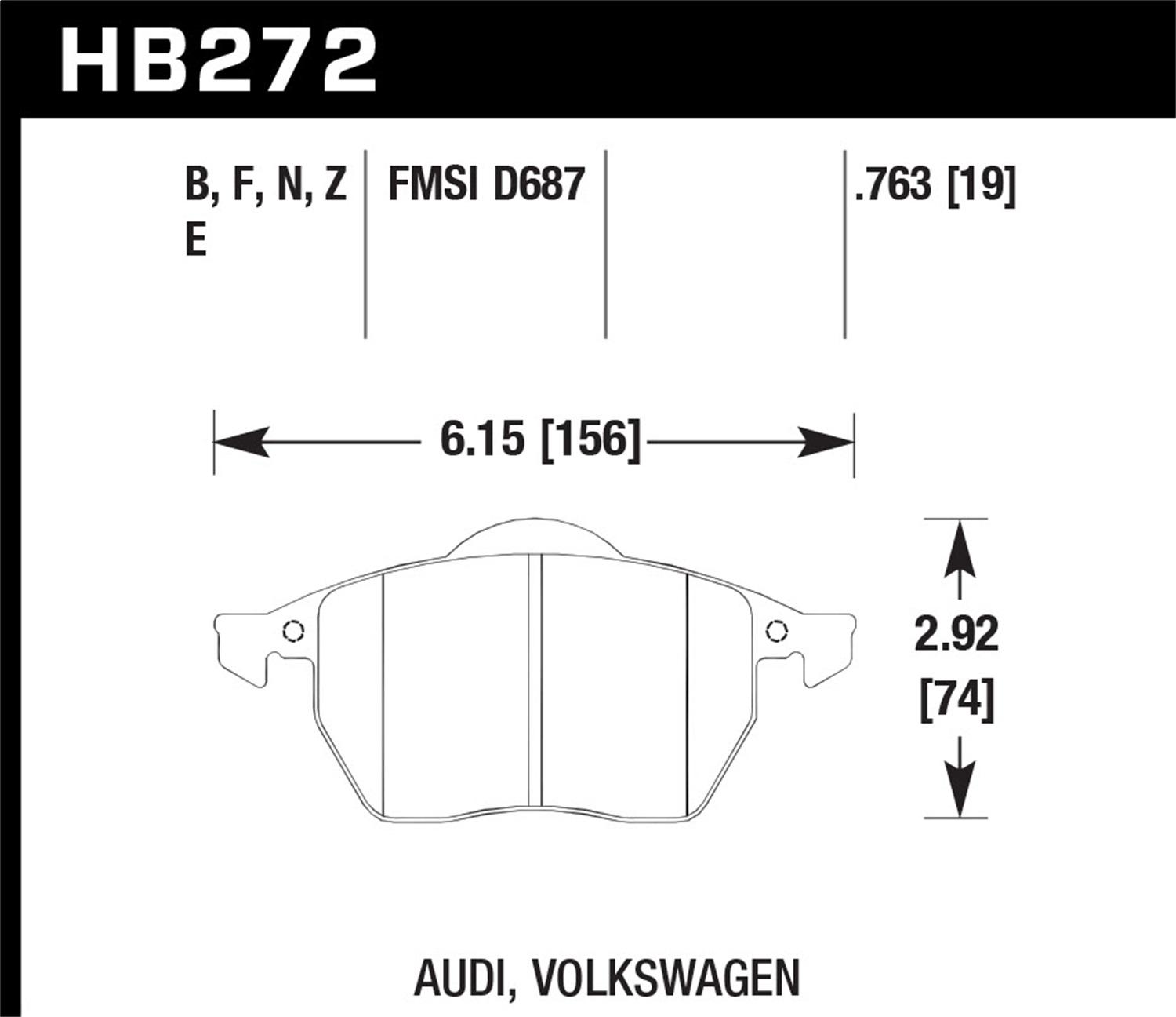 Hawk Street Brake Pads - HB272B.763A