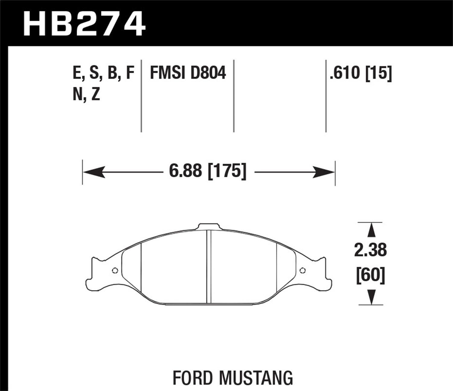 Hawk 99-04 GT HP PLUS Brake Pads (Front)