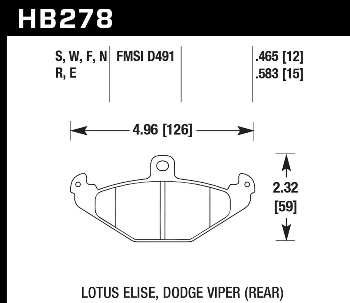Hawk Street Brake Pads (2010-2010 Lotus Exige,2005-2011 Lotus Elise) - HB278F.465