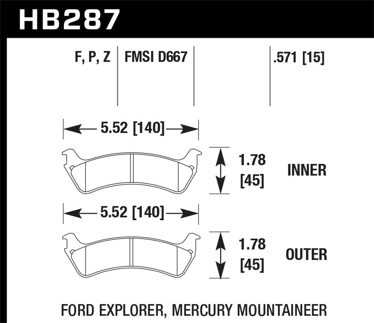 Hawk Street Brake Pads - HB287Z.571