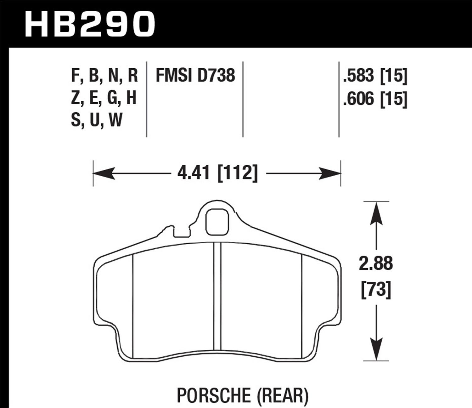 Hawk Street Brake Pads - HB290B.606