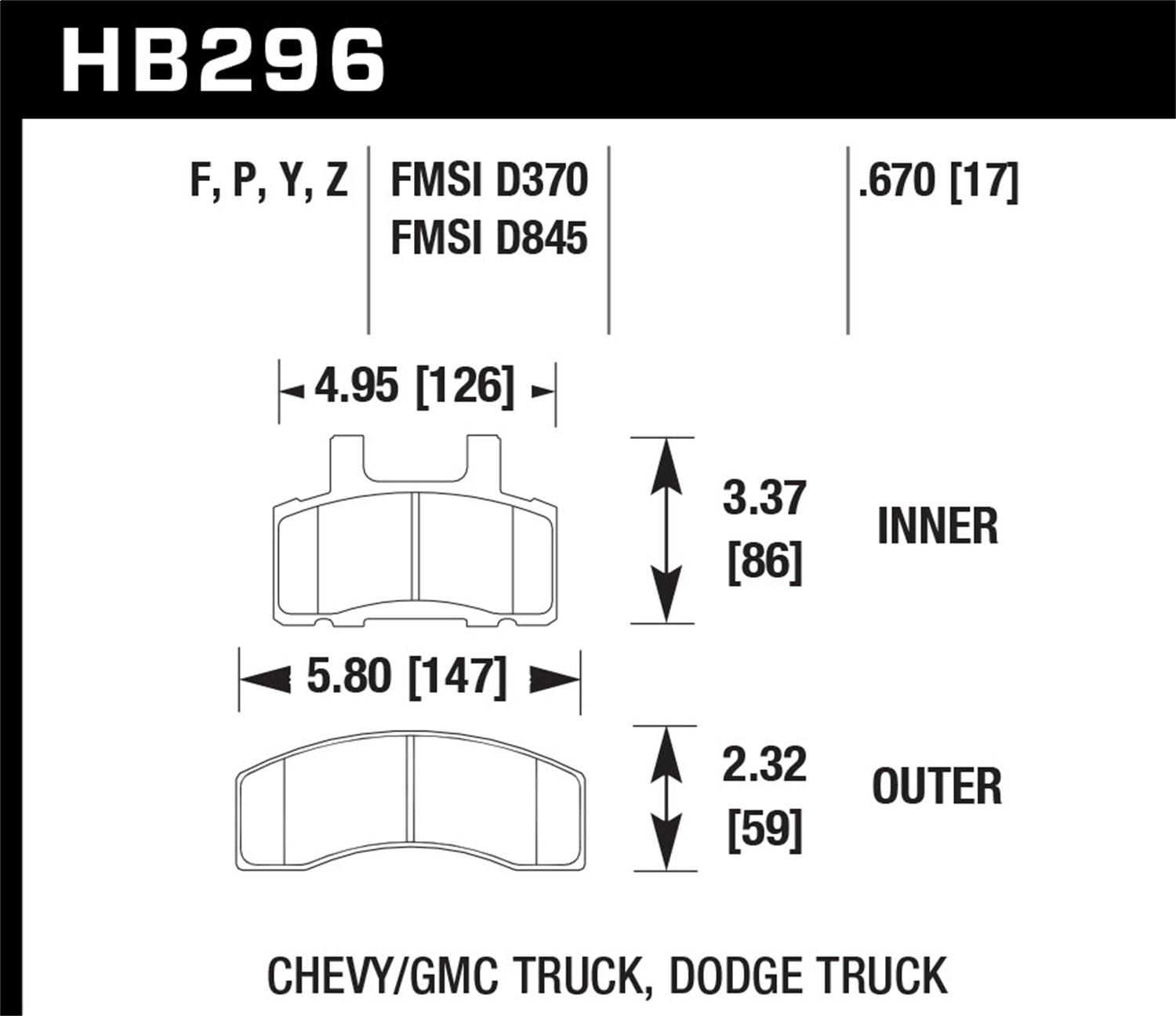 Hawk Street Brake Pads - HB296P.670