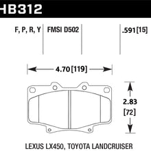 Hawk Street Brake Pads (1991-1997 Land Cruiser,1996-1997 Lexus LX450) - HB312F.591