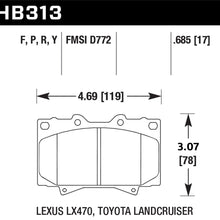 Hawk Street Brake Pads (1998-2007 Land Cruiser,1998-2007 Lexus LX470) - HB313F.685