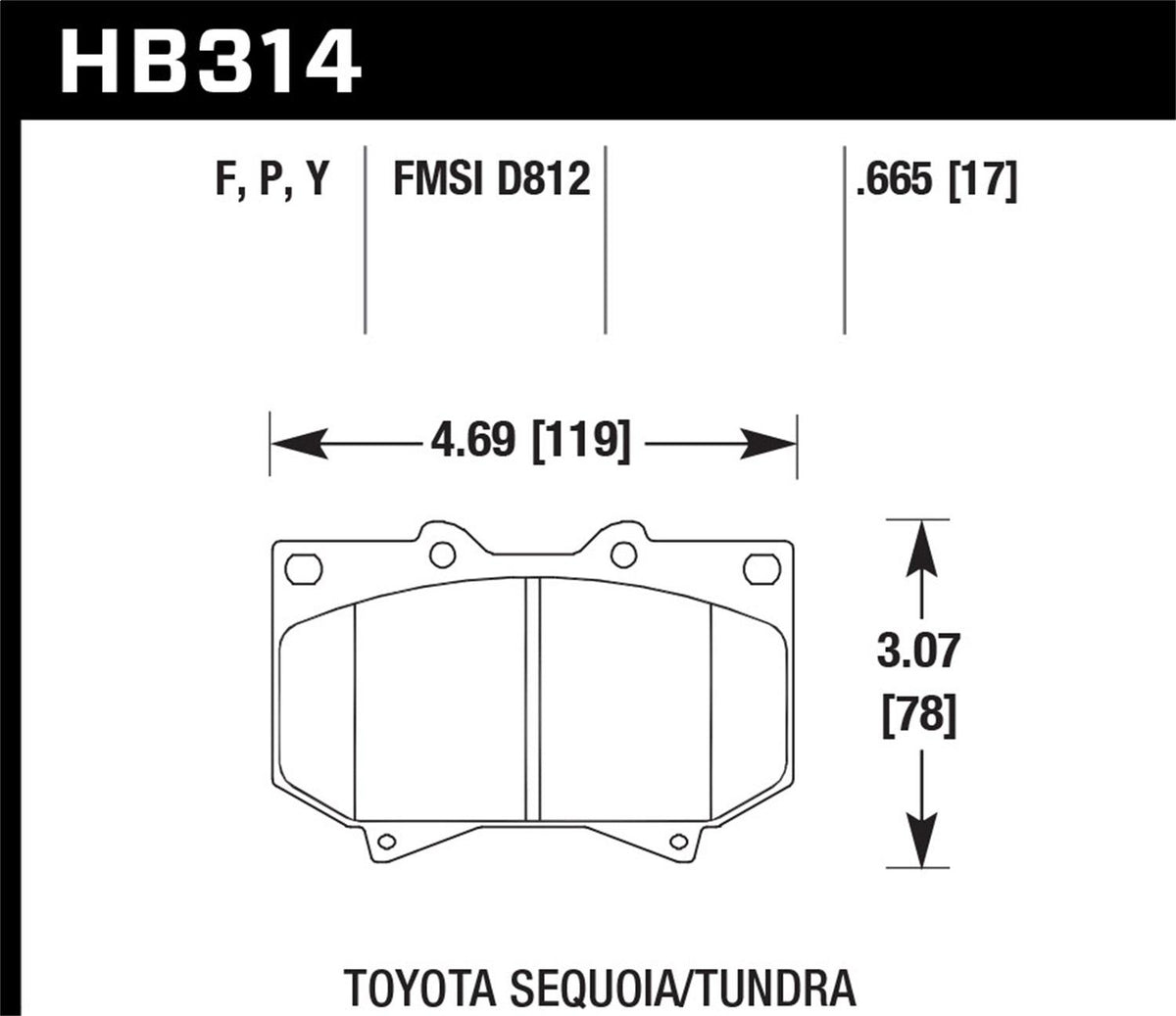 Hawk Lts (2001-2002 Sequoia,2000-2003 Tundra) - HB314Y.665