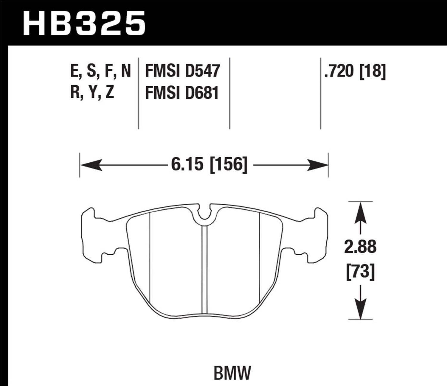 Hawk Street Brake Pads - HB325F.720