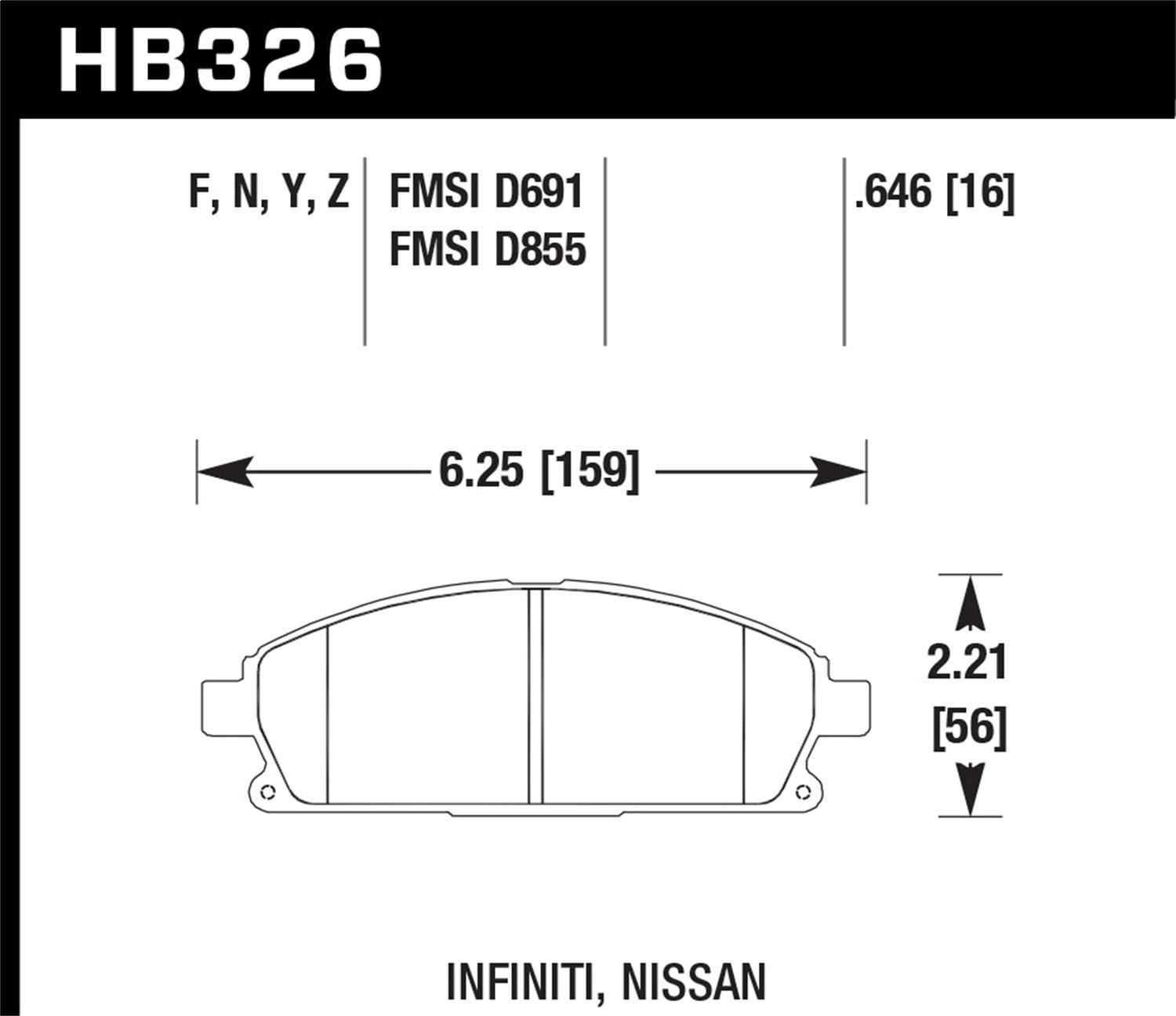 Hawk Street Brake Pads - HB326Y.646