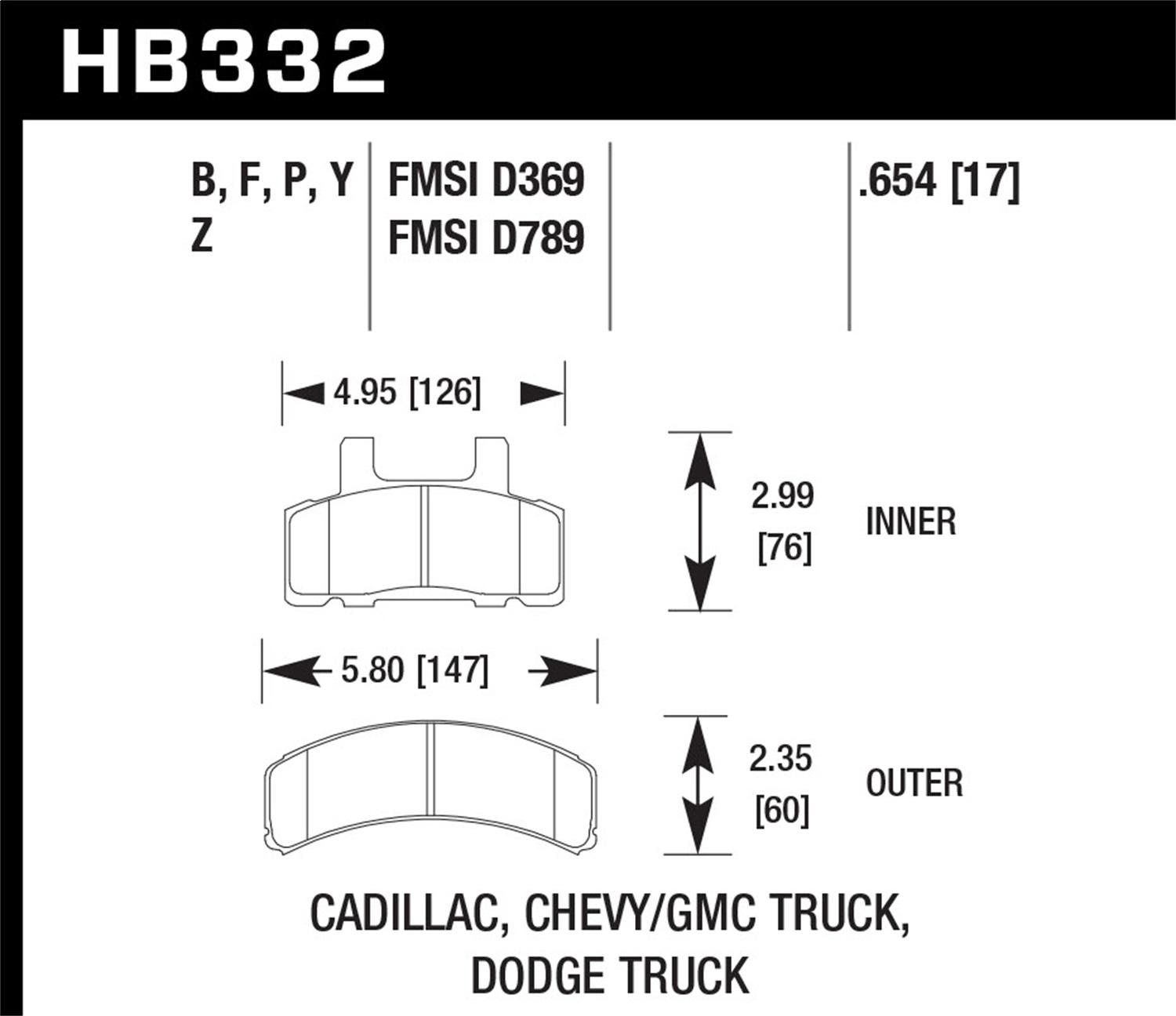 Hawk Street Brake Pads - HB332Y.654
