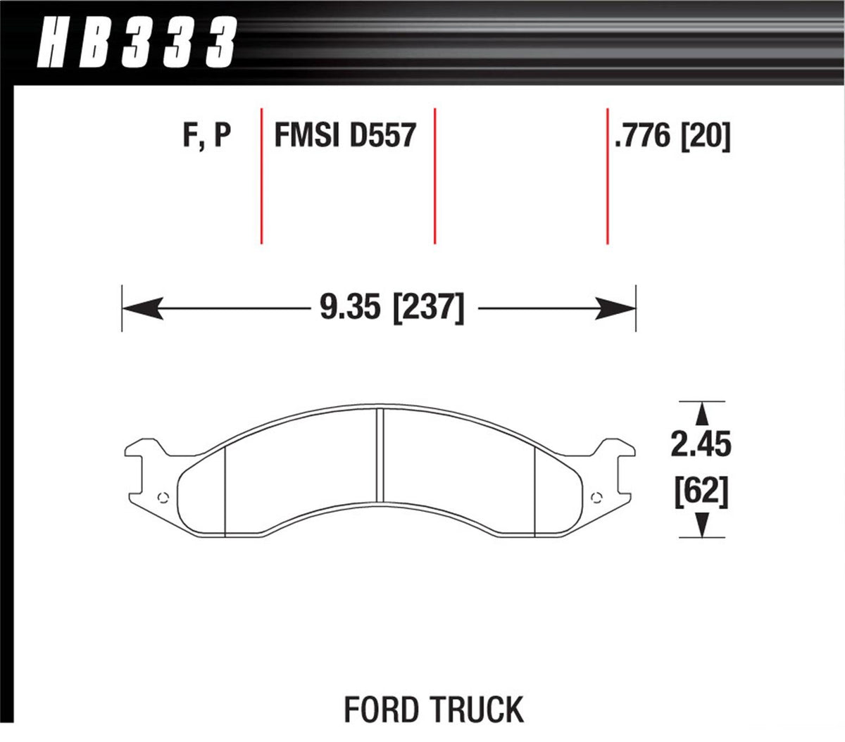 Hawk Street Brake Pads - HB333F.776