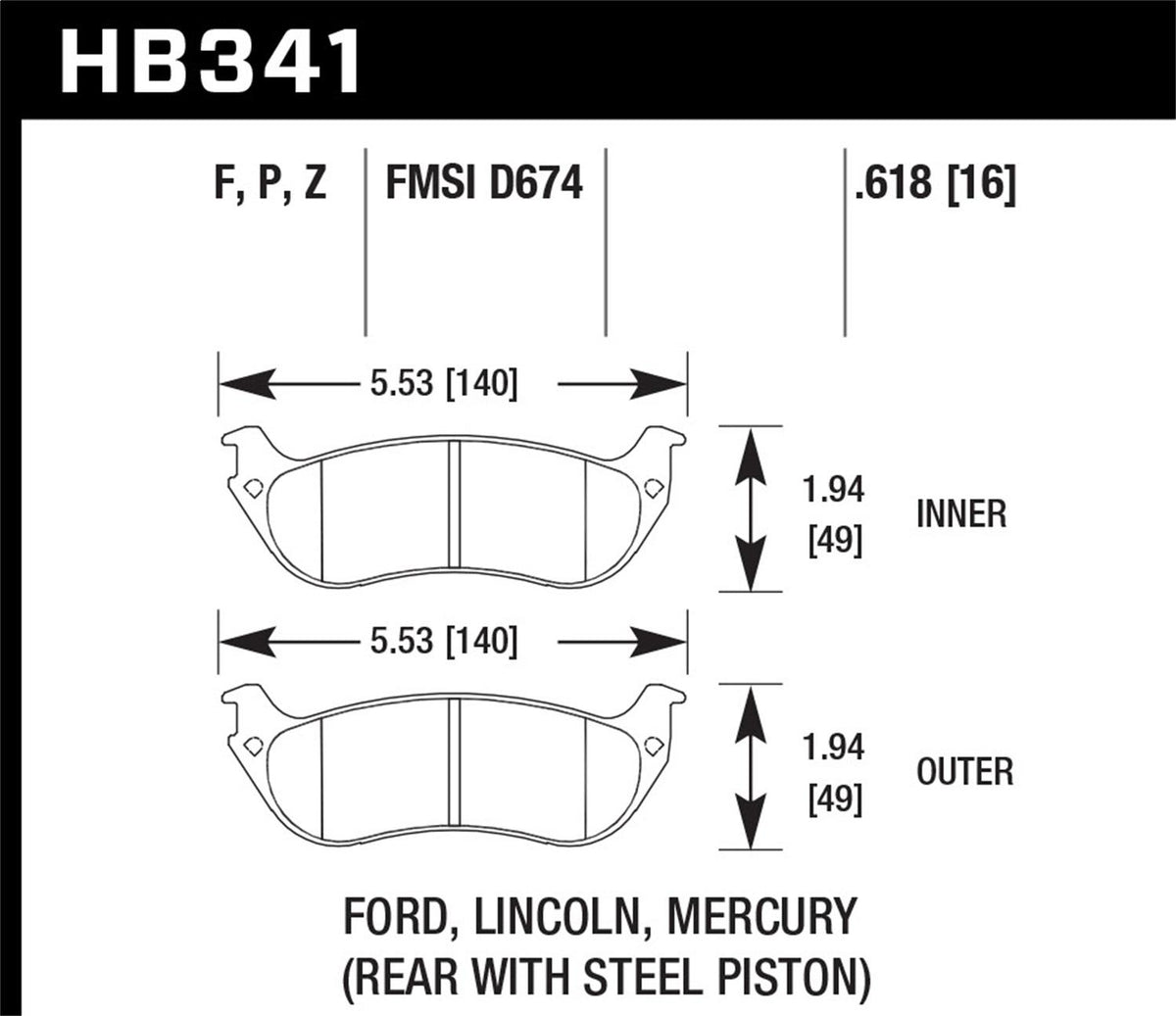 Hawk HPS (1998-2002 Lincoln Town Car) - HB341F.618
