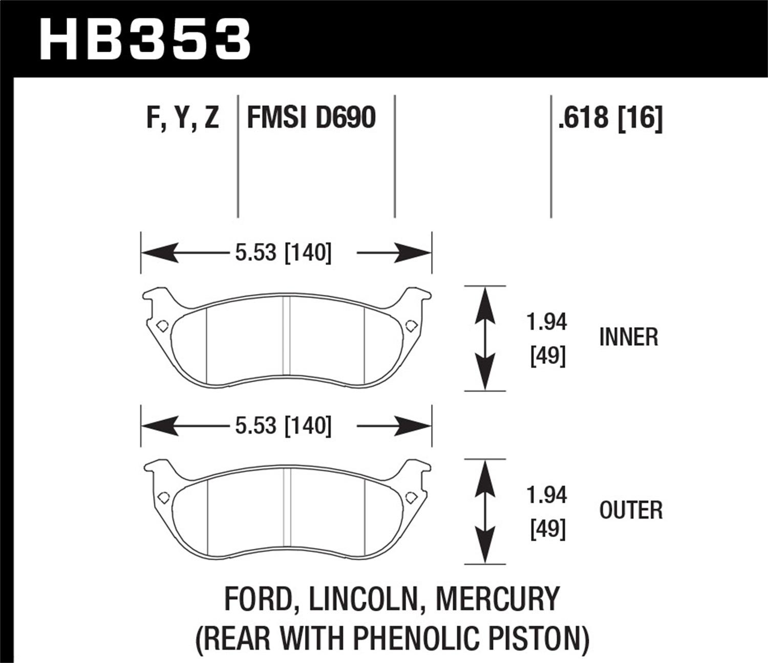 Hawk Street Brake Pads - HB353Z.618