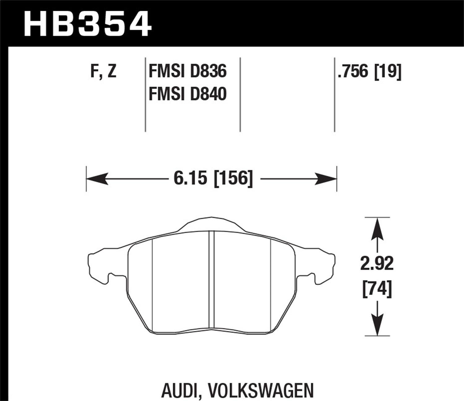Hawk Street Brake Pads - HB354Z.756A