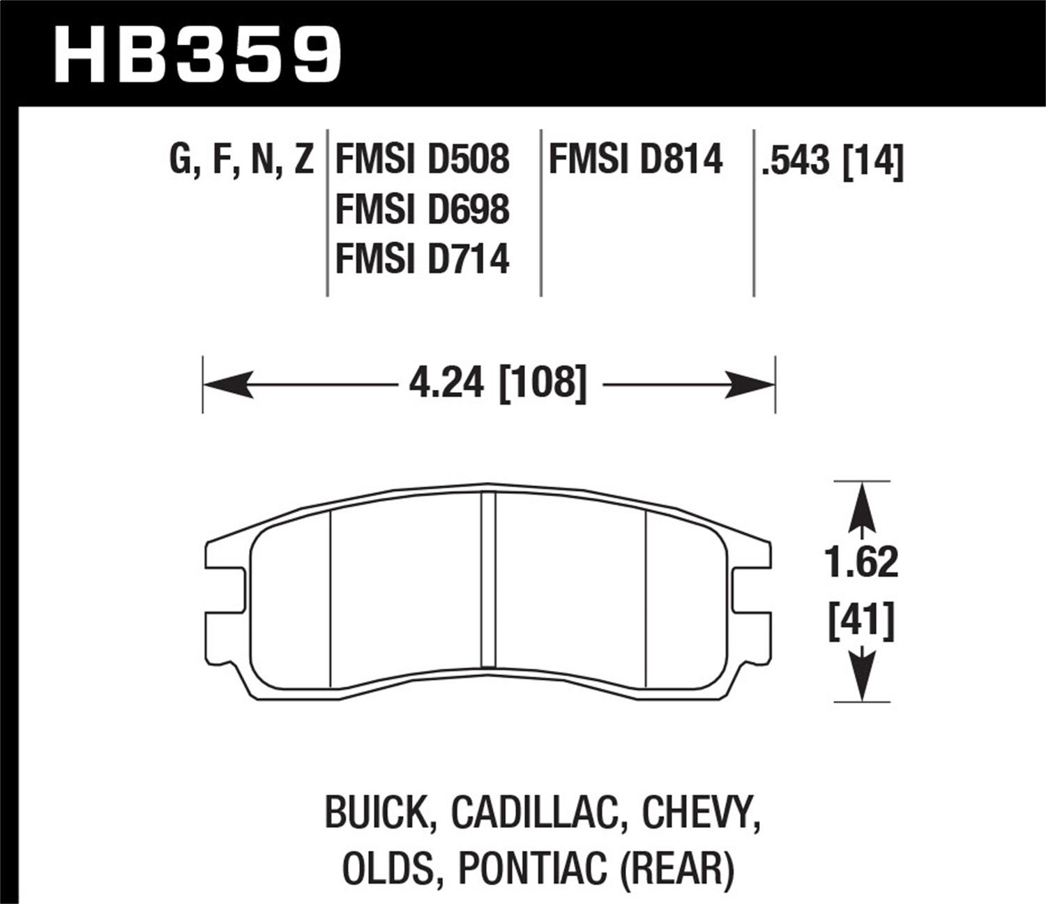 Hawk Street Brake Pads - HB359Z.543