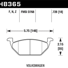 Hawk Hps 5.0 Disc Brake Pad (2000-2015 Volkswagen Fitment) - HB365B.728