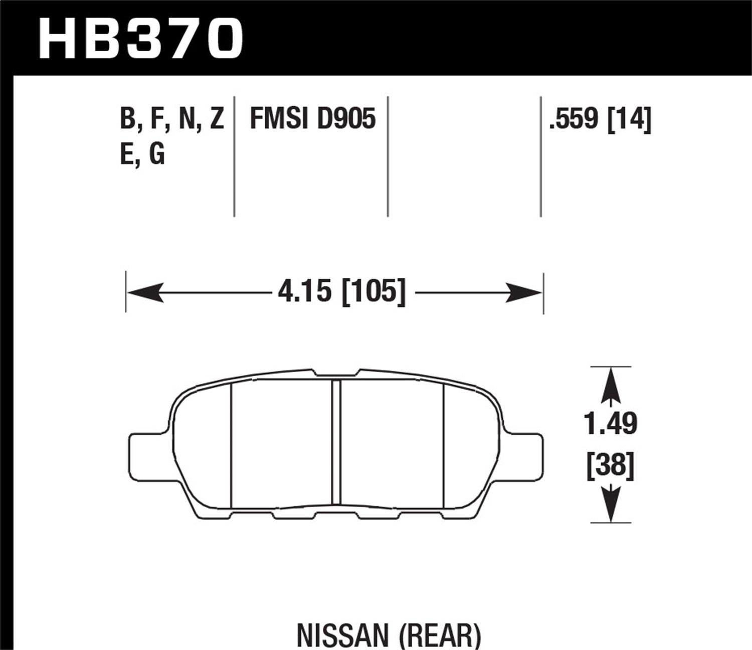 Hawk Street Brake Pads - HB370N.559