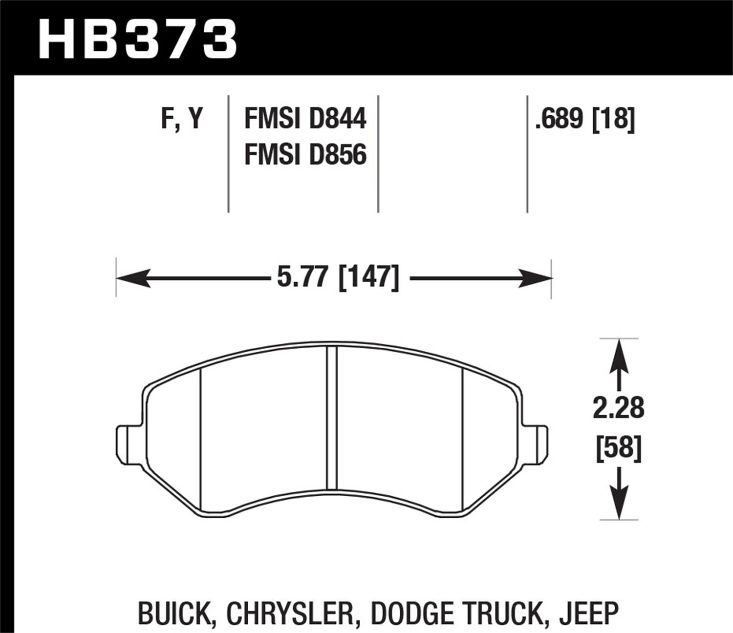 Hawk Street Brake Pads - HB373F.689