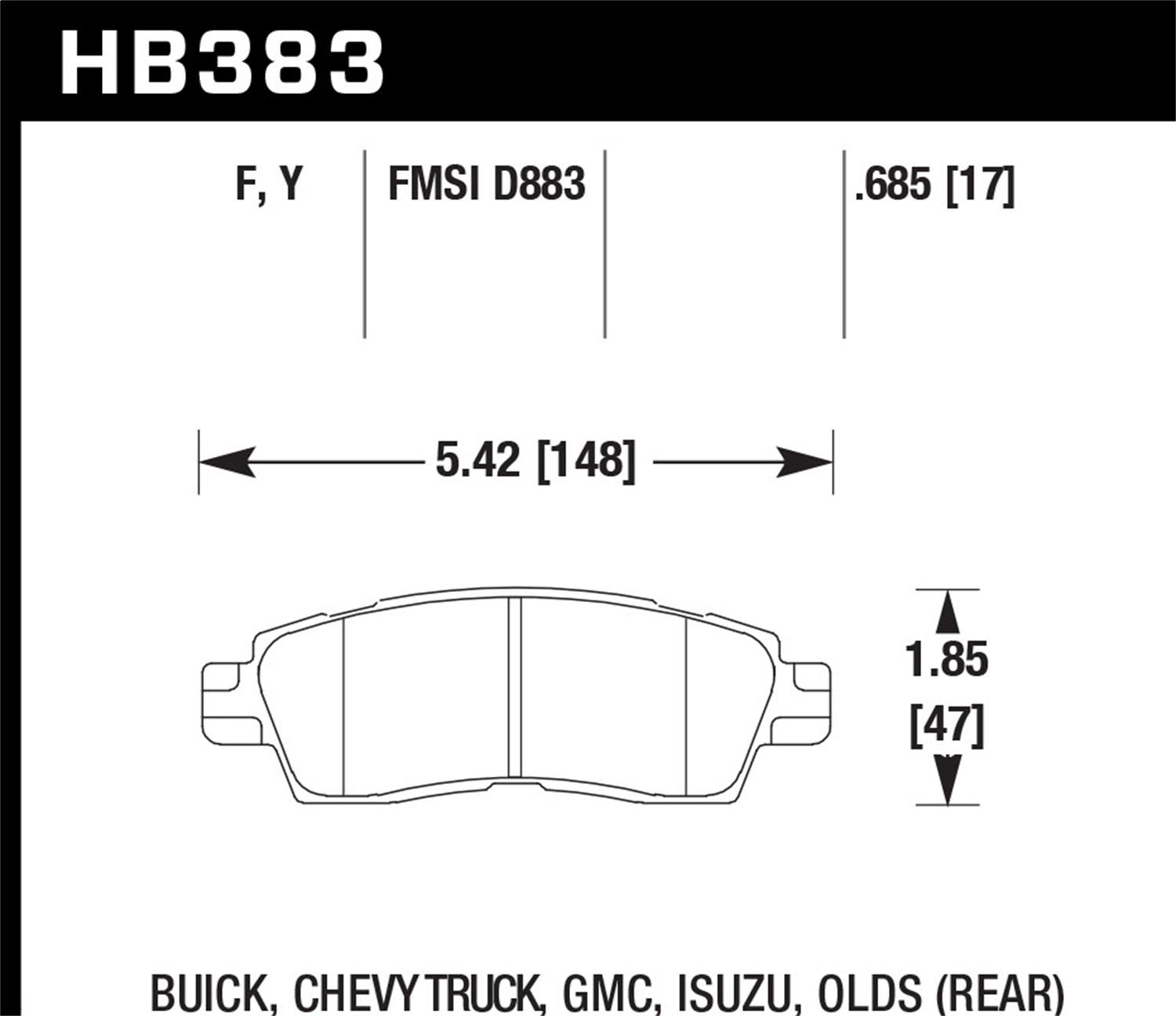 Hawk Street Brake Pads - HB383Y.685