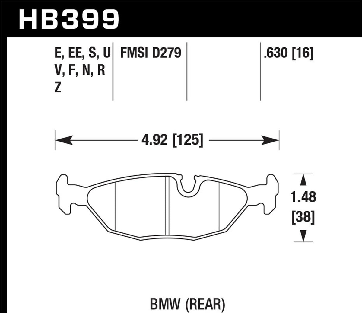 Hawk Er-1 Disc Brake Pad - HB399D.630
