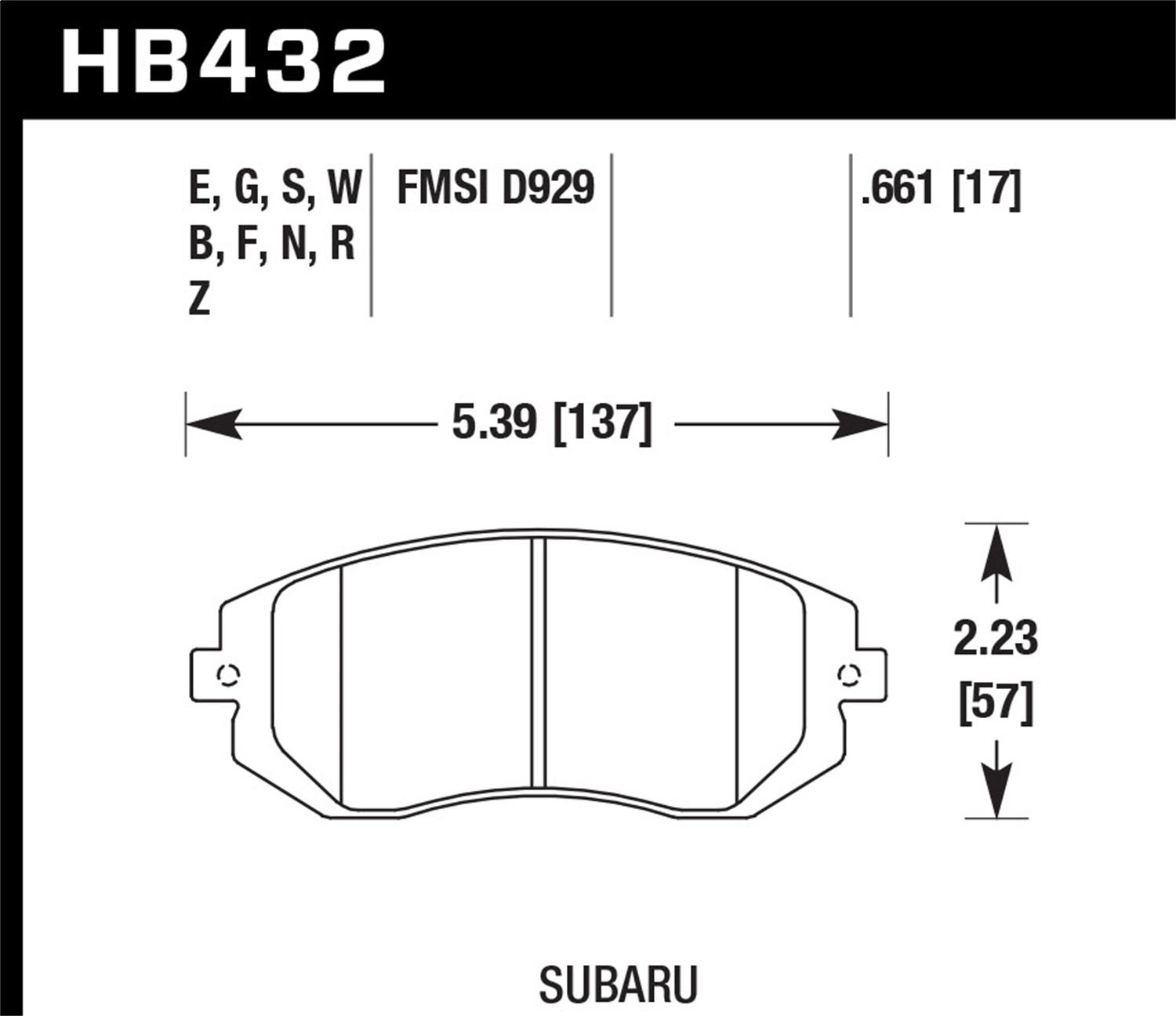 Hawk Street Brake Pads - HB432Z.661