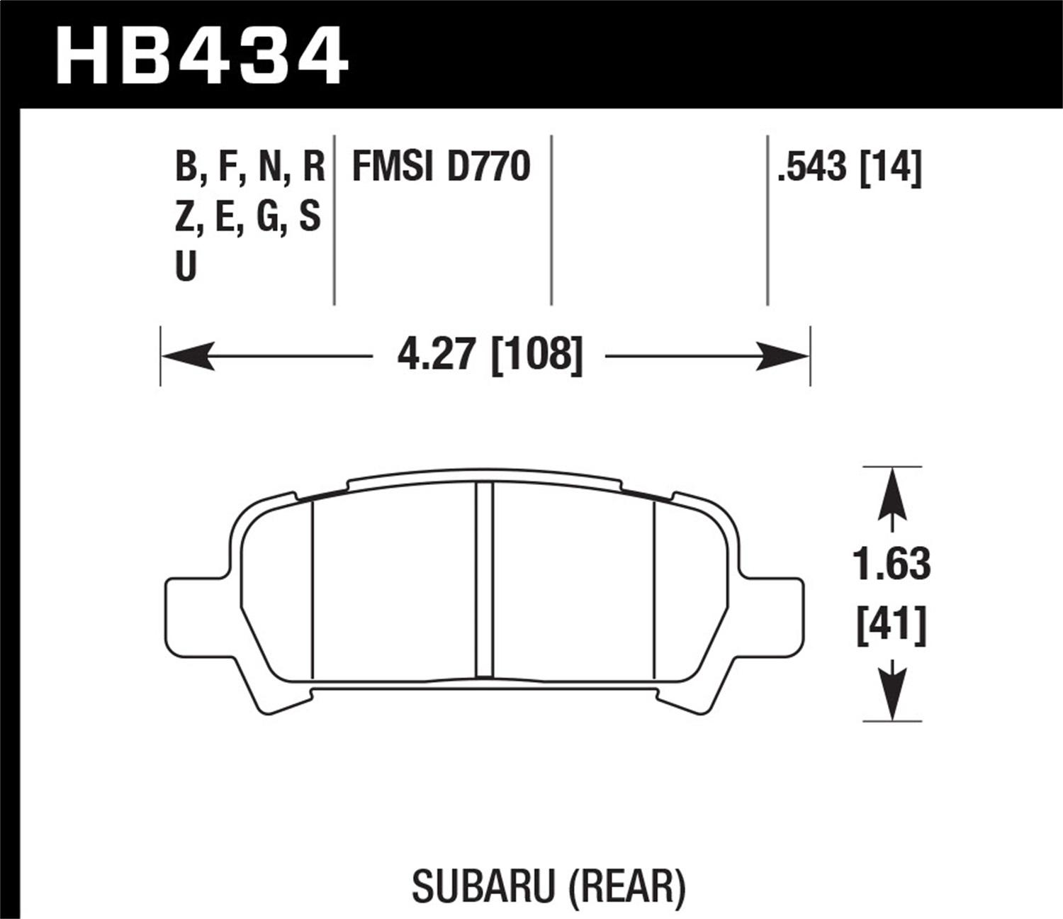 Hawk Street Brake Pads - HB434R.543